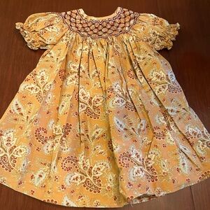 Banana Split smocked dress 12 mos